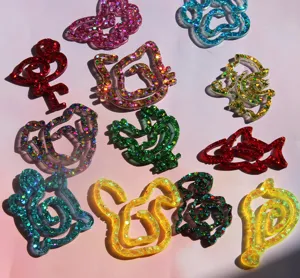 Cute animal resin bookmark mold glitter silicone molds for lovely DIY crafts handmade