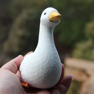 3D white goose figurine mold, handmade resin plaster duck ornament for home decor and crafts.