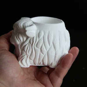 Highland cow silicone mold cute yak pen holder candle cup plaster concrete mold DIY craft