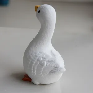 3D white goose figurine silicone mold detailed view showcasing exquisite feather texture design.