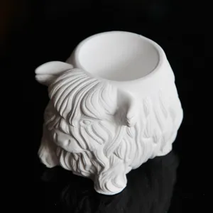 Highland cow pen holder silicone mold cute animal candle jar plaster craft casting tool