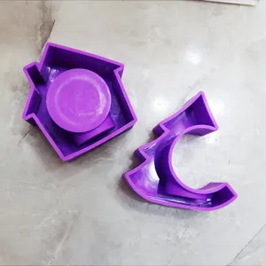 DIY house tree candle holder silicone mold for epoxy resin aromatherapy home decor craft.