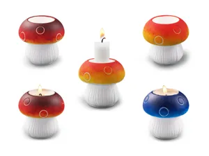Mushroom shaped concrete candle holder cute decorative aromatherapy candle base ornament