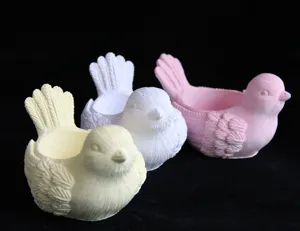 3D cute bird shape storage jar mold flower pot silicone resin candle making tool set