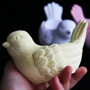 3D bird silicone mold for handmade gypsum candle flower pot pen holder DIY craft decor