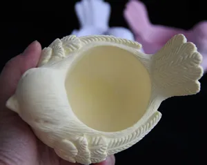 Detailed view of 3D little bird container mold, crafted with fine feather textures and hollow design.
