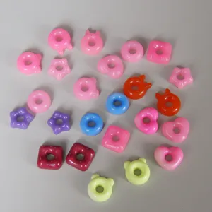Cute resin donut bear star heart charms for DIY jewelry making and craft pendant decoration