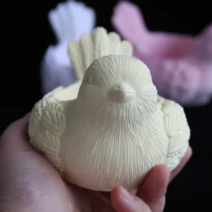 Detailed view of cute bird silicone mold for resin, plaster, and candle making crafts.