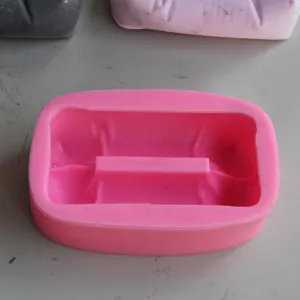 Silikonform für Handyhalter, kissenförmige DIY Beton Gips Gussform Detailansicht.