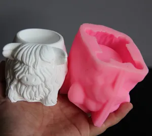 Highland cow silicone mold and plaster cup DIY handmade craft tool pen holder candle jar mold.