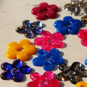 Colorful resin flower charms DIY craft pendant jewelry making supplies accessories