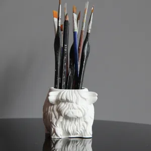 Cute highland cow pen holder silicone mold gypsum concrete candle cup making tool