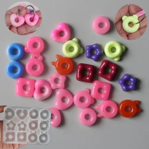 Cute resin donut pendant DIY charms and silicone mold set for jewelry making crafts