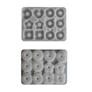 Cute silicone mold for DIY crystal epoxy resin donut and animal pendant jewelry making.