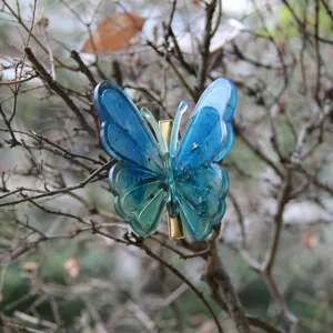 Blue butterfly hair clip 3d resin hairpin elegant hair accessories for women girls fashion