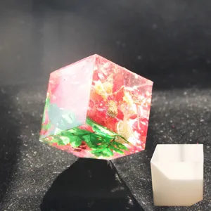 3Pezzi Stampo in Resina Cubo con Angoli Tagliati Silicone Epossidico per Fai da Te