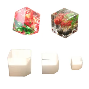 Set di 3 stampi in silicone per resina epossidica cubo angoli tagliati fai da te