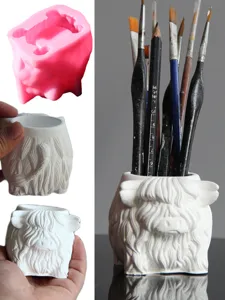 Highland yak silicone mold for concrete plaster candle holder DIY epoxy resin craft details