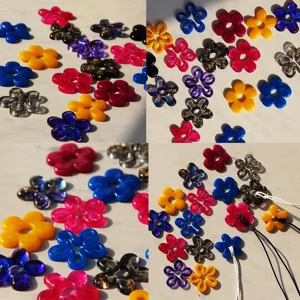 Colorful resin flower charms pendant DIY handmade jewelry accessories cute floral necklace beads