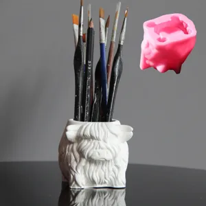 Cute Highland Yak Silicone Mold 3D Animal Concrete Resin Plaster Candle Cup Pen Holder DIY Handmade Craft Mold