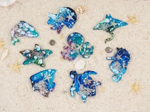 Epoxy resin ocean animal mold set DIY dolphin jellyfish octopus starfish sea turtle craft