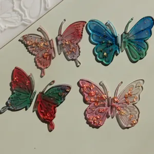 DIY 3D butterfly resin mold set and colorful handmade butterfly crafts for home decor.