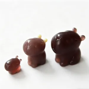 Cute 3-piece capybara family silicone mold transparent 3D animal pendant handmade resin craft