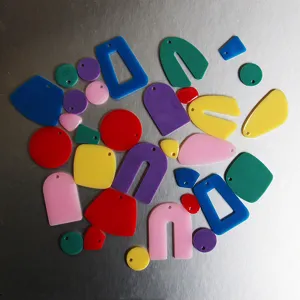 Colorful acrylic geometric earring pendants DIY craft charms multi shape accessories set