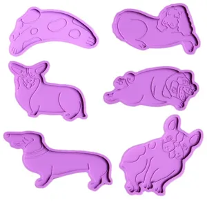 DIY dog silicone mold for resin casting, cute animal keychain and hair clip making tools.