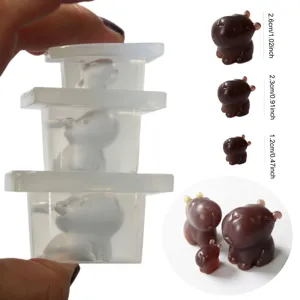 3-Piece Cute Capybara Silicone Mold Set 3D Guinea Pig Resin Craft Mold for DIY Pendants