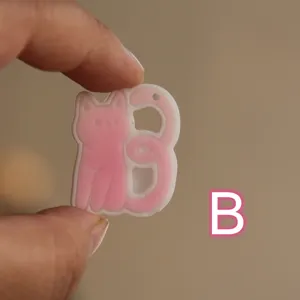 Stampo in silicone con gatto carino e lettera B, ideale per colata in resina e fai da te.