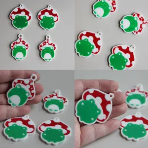 Niedlicher Pilz Frosch Acryl Anhänger DIY handgemachte Zubehör für Schmuckherstellung.
