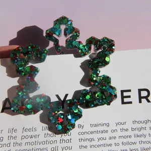 Weihnachten Schneeflocke Harz Lesezeichen Form Glitzer Basteln DIY handgemachte Geschenk