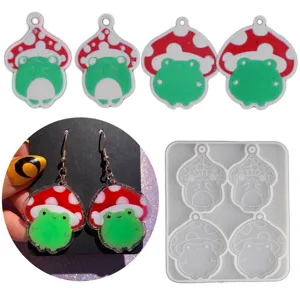 Silikonform für süße Pilz Frosch Harz Anhänger DIY Handwerk Hauptprodukt Ansicht Display