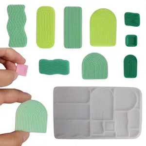 Mini molde de silicona para bandeja ondulada, molde de resina geométrico para manualidades DIY.