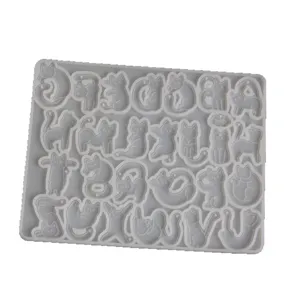 Stampo in silicone con lettere di gatto carino, varie forme di gatto per pendente in resina fai