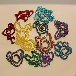 Cute glitter animal resin bookmarks detail view showing colorful silicone mold shapes.