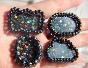 Harz Tablett Formen kleine dekorative Glitzer Epoxid Teller Details DIY Bastelzubehör