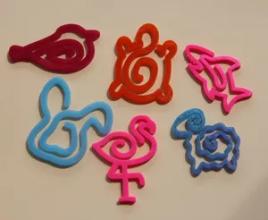 Cute colorful animal shaped silicone molds or bookmarks set for crafts and DIY projects.