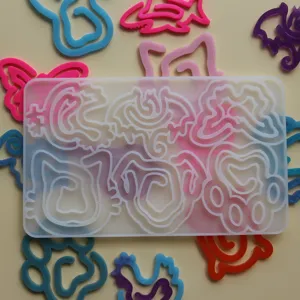 Cute animal paperclip bookmark silicone mold for epoxy resin DIY craft making detail view.