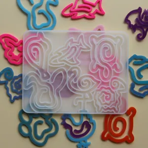 Silicone resin mold set for DIY animal bookmarks, flexible craft mold for epoxy casting.