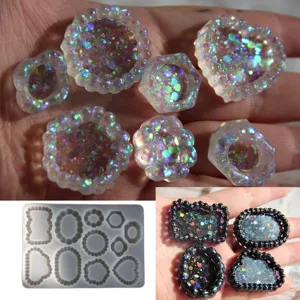 Retro Perlen Silikonform für DIY Epoxidharz Gussform Wolke ovale Schmuckschale Form.