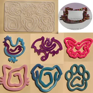 Cute animal silicone resin mold set for DIY bookmarks, paperclips, and crafts making.