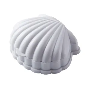 Boîte à savon coquillage portable avec double couche de drainage, porte-savon créatif.