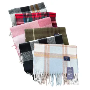 Britischer klassischer Kaschmirimitat Karoschal, luxuriöser Retro Herbst Winter warmer Schal.