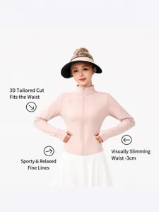 Women sun protection clothing slim fit lightweight breathable casual outdoor sportswear jacket