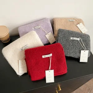 Cómoda bufanda de punto de mezcla de lana para mujer y hombre, otoño invierno cálido cuello.