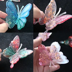 DIY resin 3D butterfly craft display multi angle view colorful handmade decoration
