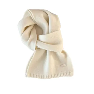 Cozy solid color knitted winter scarf for women, thick warm soft casual neckerchief stylish.