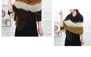 Women gradient pleated scarf elegant soft shawl versatile headscarf fashionable